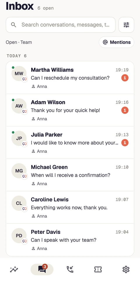 The native Meetlead app showing the inbox and conversations