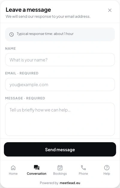 Leave a message — view with demonstration data